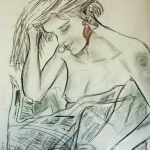 Esquisse au fusain femme