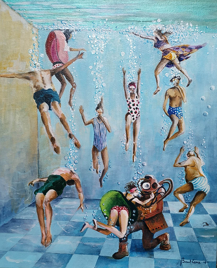 Aquarium Acte 1 - Acrylique sur toile 50x60