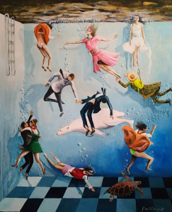 Aquarium Acte 2 - Peinture Acrylique sur Toile 60x72