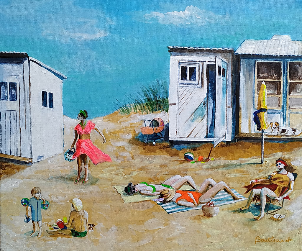 Bain de Soleil - Peinture acrylique sur toile 55x46 - 2023